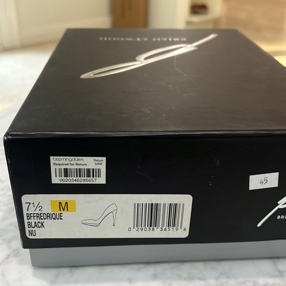 Brian Atwood Black Sueded Sculpted Platform Pump 37.5 - Picture 9 of 9